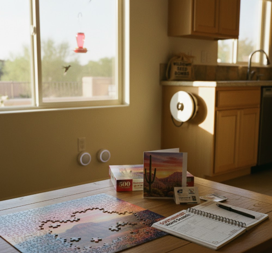 Inexpensive gift ideas for seniors including Jigsaw puzzle, note taking  books
