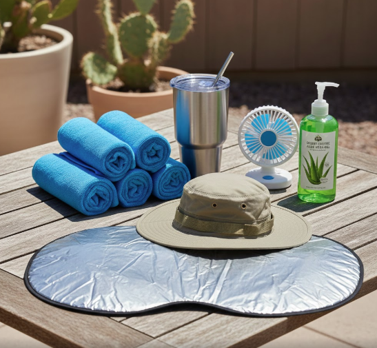 Cooling hydration gifts for seniors in Texas heat.